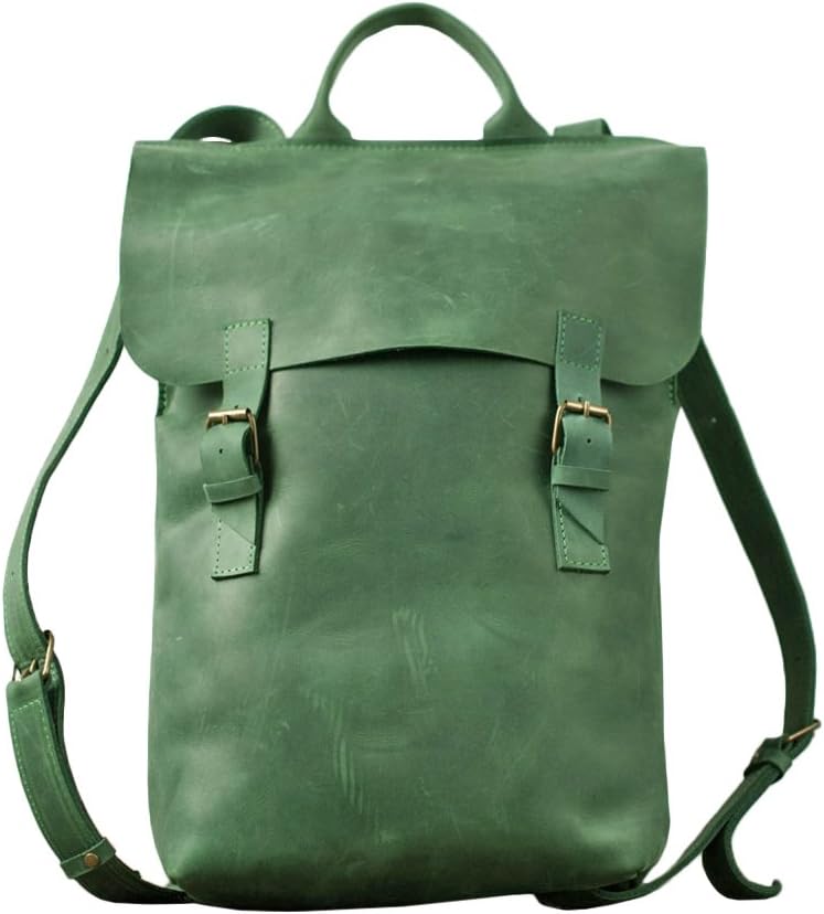 Leather backpack. Saddleback handmade genuine leather backpack green.
