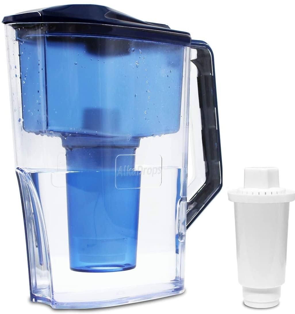 Alkaline Water Filter Pitcher,2.5L Filter kettle, High PH Alkaline Water Filter Pitcher, Unique Multi-Stage Filtration, BPA Free For Healthy, Clean & Toxin-Free Mineralized Water filter jug