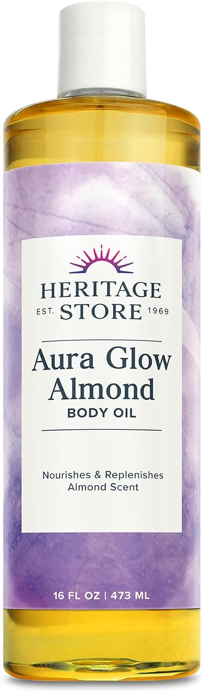Heritage Store Aura Glow Almond Skin Lotion 16 fl oz Nourishing Oils Vitamin E