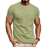LOGEEYAR Men's Athletic Washed T-Shirts Basic Crew Neck Tees Tops Causal Distressed Cotton T Shirts for Men
