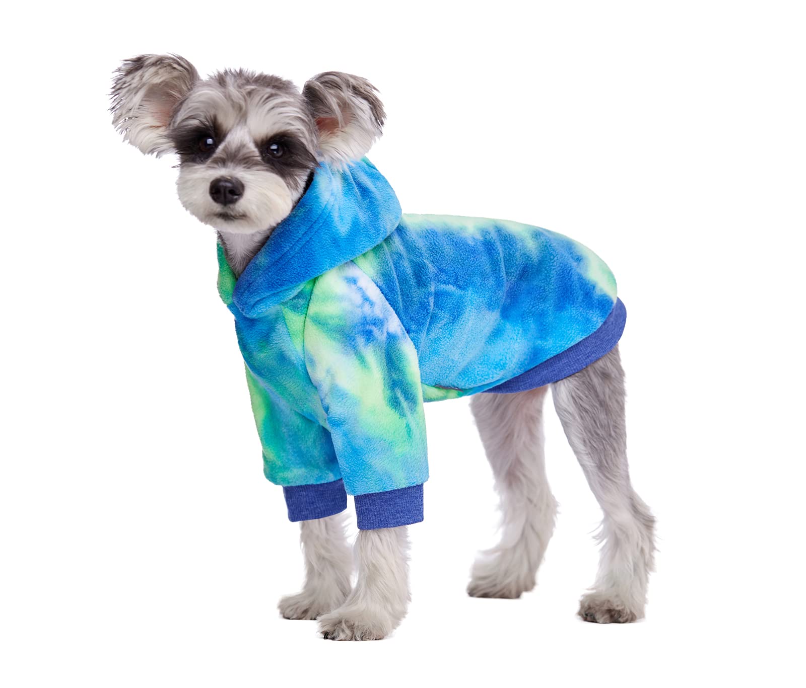 BT Bear Dog Hoodies, Tie-dyed Fashions Dogs Fleece Hoodies Pet Sweatshirt Coat Dog Warm Clothes Outfits for Cats Small Dogs (S,Blue)