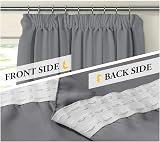 BellaHills 90 Drop Pencil Pleat Curtain Panels Grey 2 Pieces view 2