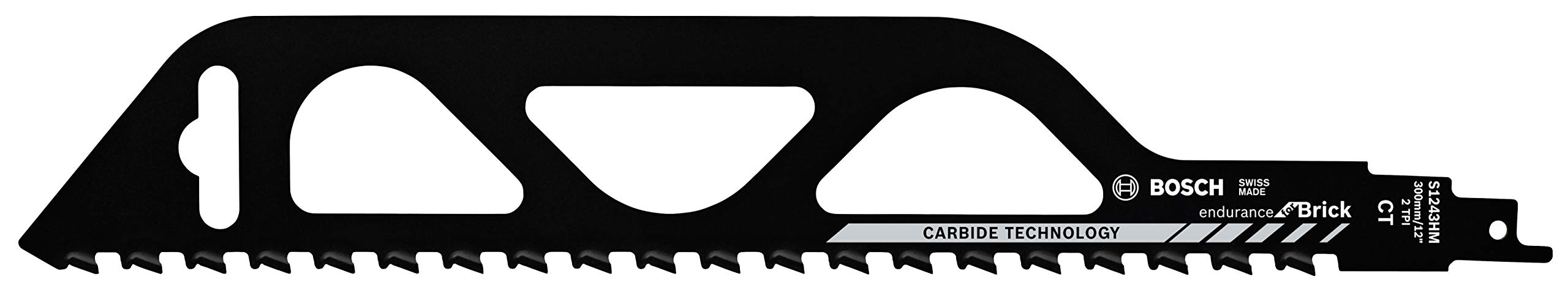 Bosch Professional Sabre Saw Blade S 1243 HM Endurance for Brick (for Poroton, 300 x 50 x 1,5 mm, sabre saw accessories)