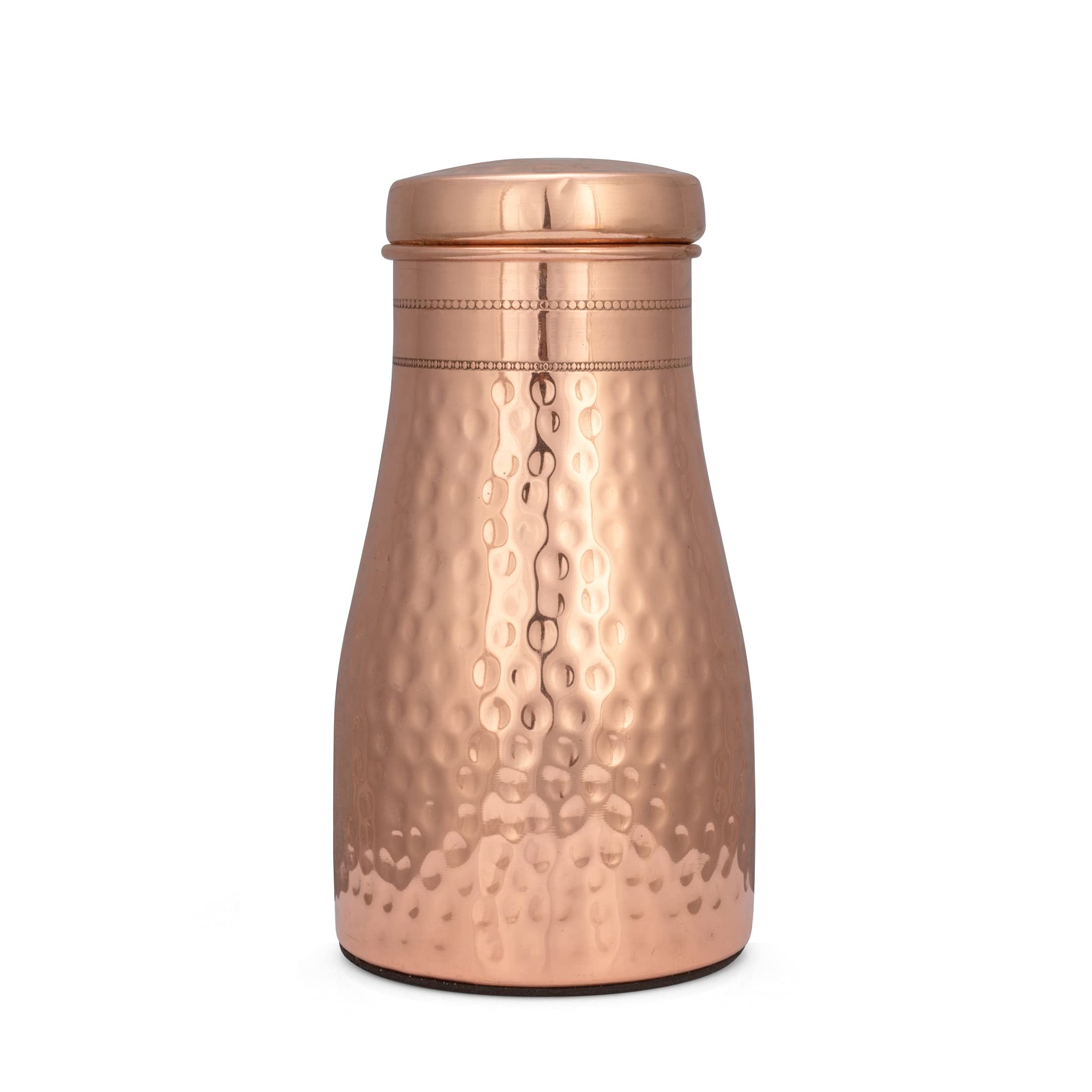 Photo 1 of Pure Copper Water Bottle for Drinking - Water Pitcher for Sports and Yoga - Bedside Water Carafe with Lid - 34 Oz