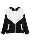 Milumia Women's Color Block Drawstring Hooded Zip