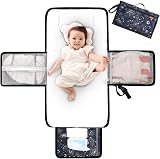 Lekebaby Portable Nappy Changing Mat Travel Baby Change Mat with Wipe-Pocket