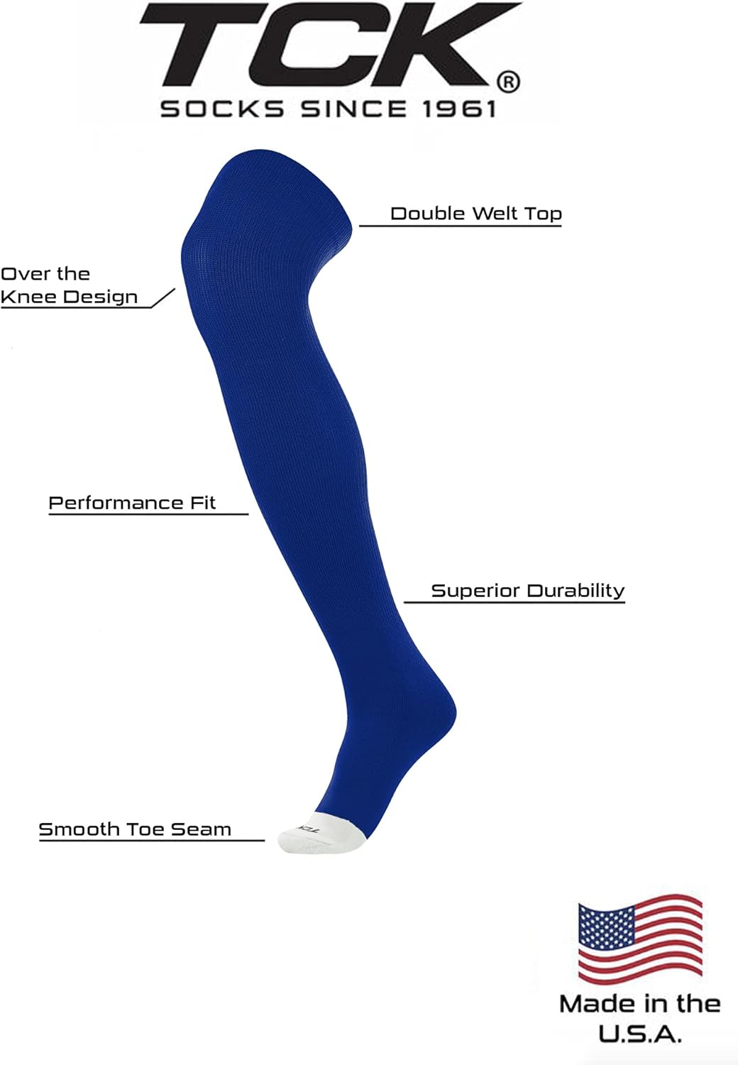 TCK Baseball Socks Over the Knee Prosport Football Softball Socks for Men Women Boys Girls: Clothing