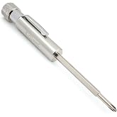 Pocket Screwdriver with Clip and Magnet - Phillips and Slotted-Flat Head - Small Tool with Magnetic Tip (Stainless Steel)