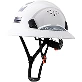 LOHASWORK Full Brim Hard Hat Construction OSHA Approved Vented Hard Hat Cascos De Construccion Adjustable Cool Vent Work Safety Helmet for Men and Women