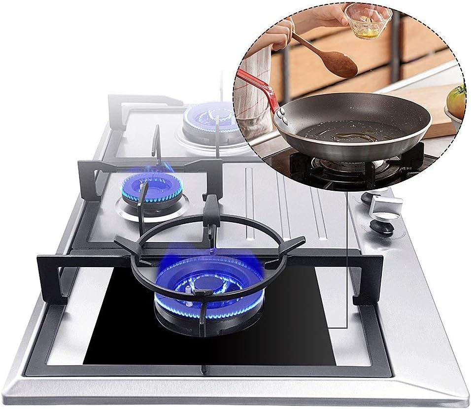 8Pcs Gas Hob Range Protectors Stovetop Burner Protector Liner Cover Cleaners Cooker Covers Reusable Gas Stove Mats for Fast Kitchen Cleaning,10.6" X 10.6" FDA Approved (4 Sheet Black + 4 Sheet Silver) - Image 5