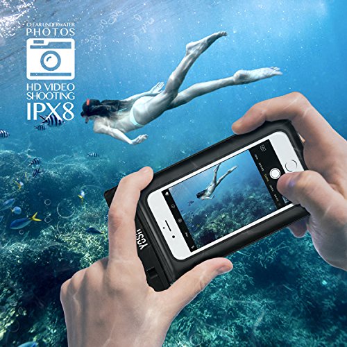 Waterproof Phone Case YOSH Universal Dry Bag Pouch for Apple iPhone 6 plus, 6s plus, 5/5s/5c, Samsung Galaxy S8 S7 Edge, S6 Edge, S5, S4, Note 4 for Cellphone up to 6 inches (Black) Cell Phones & Accessories, Cases, Holsters & Clips, Waterproof Cases