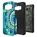 Galaxy S8 Active Case, Rosebono Hybrid Dual Layer Shockproof Hard Cover Graphic Fashion Cute Colorful Silicone Skin for Samsung Galaxy S8 Active (Green Mandala)