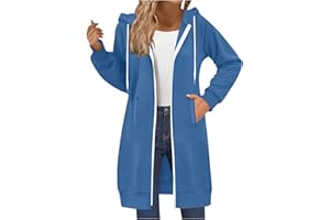 ABABC Womens Zip Up Hoodies Long Sleeve Two Way Zipper Long Sweatshirts 2025 Fall Hoodie Jacket Coat with Pocket