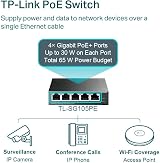 TP-Link TL-SG105PE Managed 5-Port Gigabit PoE+ Network Switch 65W Budget view 3