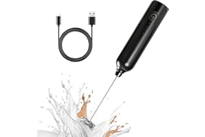 Laposso Milk Frother Rechargeable Handheld Electric Whisk Coffee Frother 3 Speed Adjustable Foam Maker Blender for Coffee Matcha Latte Cappuccino Hot Chocolate Kitchen Gifts (Black)