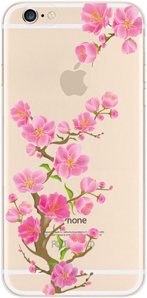 iPhone 6S Plus Case,iPhone 6 Plus/6S Plus TPU Case,UZZO Cute Girl Flower Fairy Animal Giraffe Print Ultra Thin TPU Silicone Gel Case,[Crystal Clear] TPU Back Case Cover for iPhone 6 Plus/6S Plus