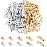 UNICRAFTALE 100 Pcs 5 Sizes 2 Colors Stainless Steel Slide On End Clasp Tubes Slider End Caps Crimp End Tube Slider Clasp for Seed Beads Necklace Bracelet Jewelry Making Clasps