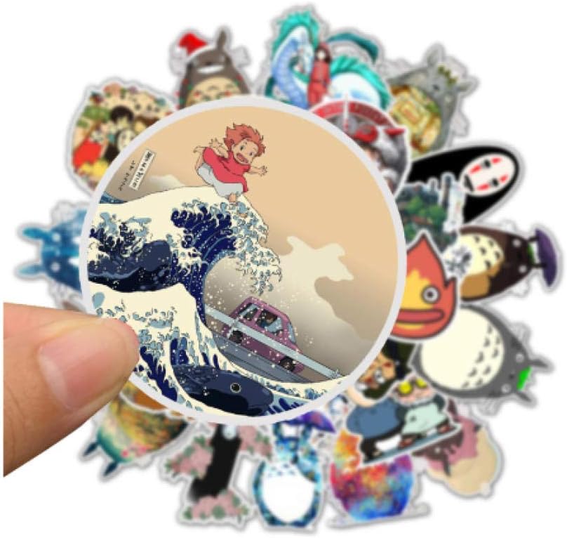 votgl 50pcs Stickers Miyazaki Hayao Anime Sticker My Neighbor Totoro/Spirited Away for Skateboard Bicycle Laptop Waterproof Decals