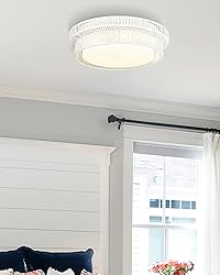 Black Rattan Ceiling Light, HWH 16W LED Woven Flush