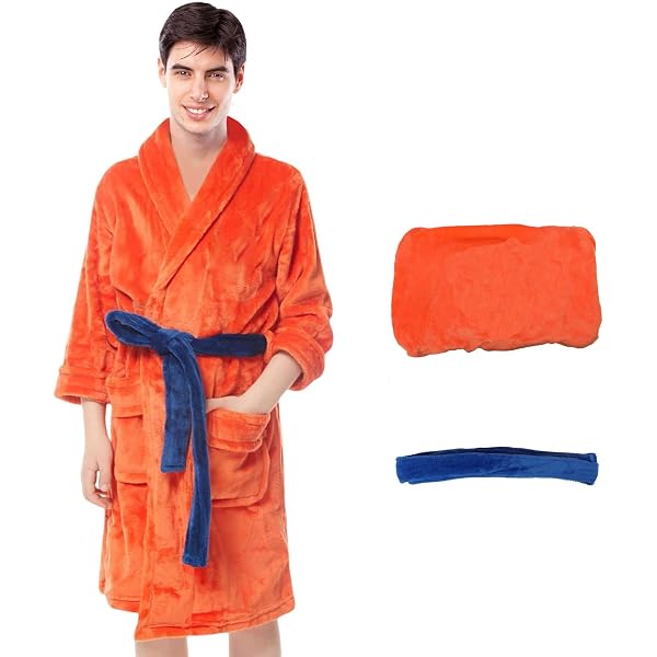 Peignoir Cosplay Dragon Ball Z - Orange Avec Capuche, En Peluche Douce, Pour Adulte, Déguisement Et Loisir Pyjama Déguisement Halloween Confortable