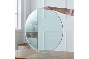 LFVFFA 52" Clear Round Glass Table Top, Thick Tempered Glass with Smooth Polished Edge – Ideal for Kitchen, Living Room, Office or Patio Table Replacement