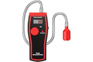 SAFPROT Carbon Monoxide Detector, 12 Inch Long Bendable Sensor, Handheld Carbon Dioxide Detector Portable, with LED Digital Display, Tick Tock Beep, Lighted Warning 3 in 1 Detector for Camping, Home & RV