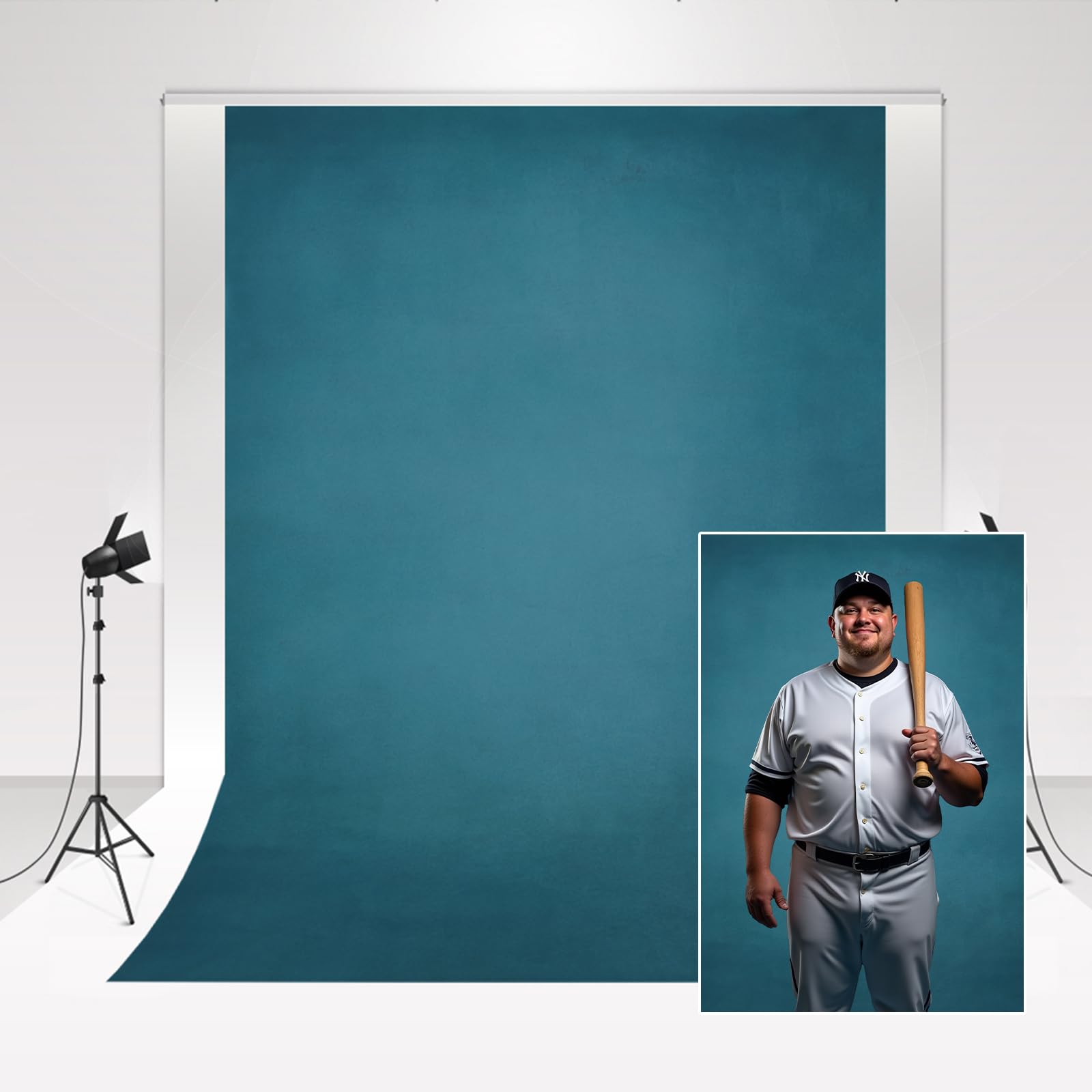 Kate Photographic Backdrop Blue Photo Studio Background Microfiber Portrait Background for Baby photo shooting 1.5x2.2m Personality Wedding Photo Booth