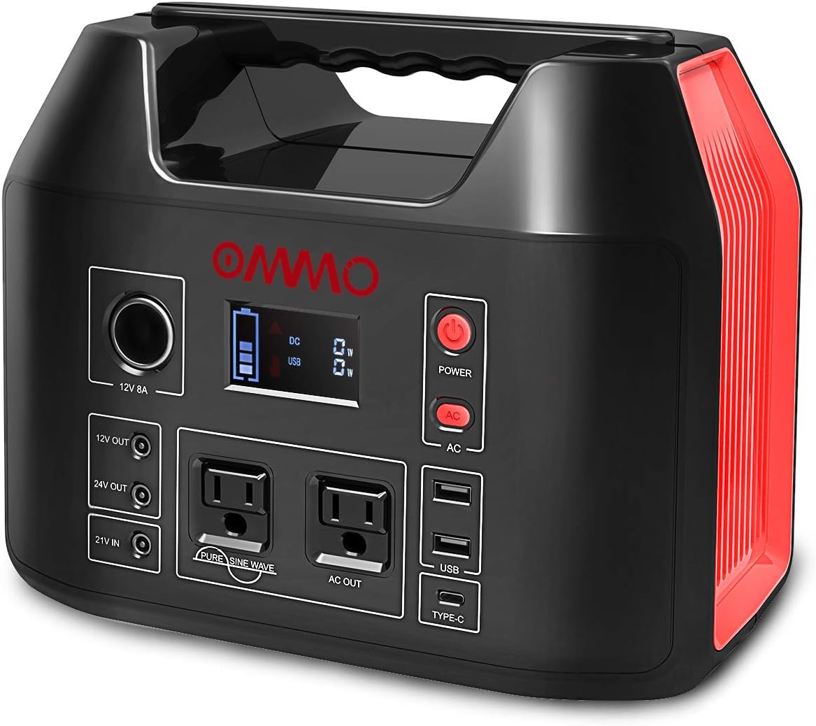 OMMO 555Wh Portable Power Station 150000mAh Solar Generator, Lithium Battery Pack with Pure Sine Wave 110V/500W AC Outlet, Support DC & USB Ports & PD 60W for Camping, Home, CPAP Emergency