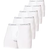 Comfneat Men's 5-Pack Viscose Boxer Briefs Cool Feeling Underwear with Fly