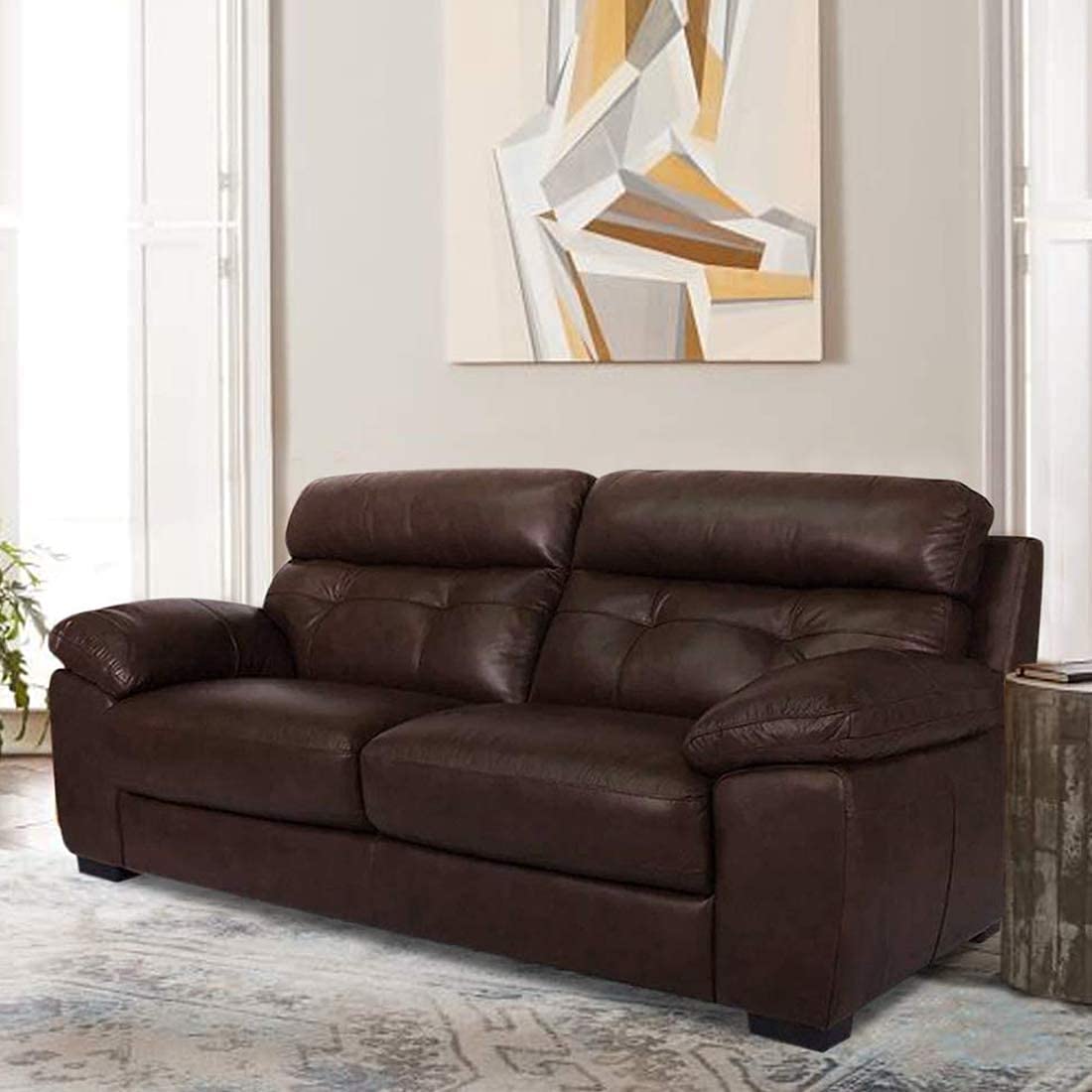 CasaStyle Kanicia 3 Seater Leatherette Sofa Set (Brown) Amazon.in