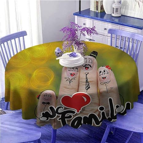 Amazon Uetech アウトドアラウンドテーブルクロス 自然動物のテーマ 4つのかわいい猿のイラスト 木の枝に描かれたアート キャラメルとダークブルー Diameter 60 テーブルクロス オンライン通販