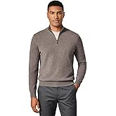 KVSS Men's Mock Neck Half Zip 100% Pure Cashmere Sweater, Pullover Cashmere Sweaters for Mens | Luxury from Inner Mongolia