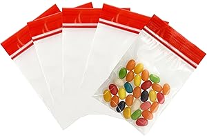 PABCK 100 Pcs Clear Plastic Produce Bag Resealable Food Storage Bags for Candy Fruit Vegetable Bread Cookies Packaging Take O