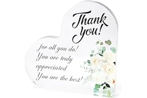 FAJUXIS Acrylic Gratitude Heart Ornament - Appreciation Gift for Women, Teacher, Nurse - Unique Acrylic Material & Personaliz