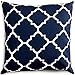 Decorative Square 18 x 18 Inch Throw Pillows Navy & White Moroccan Quatrefoil Lattice Cushion Pillow