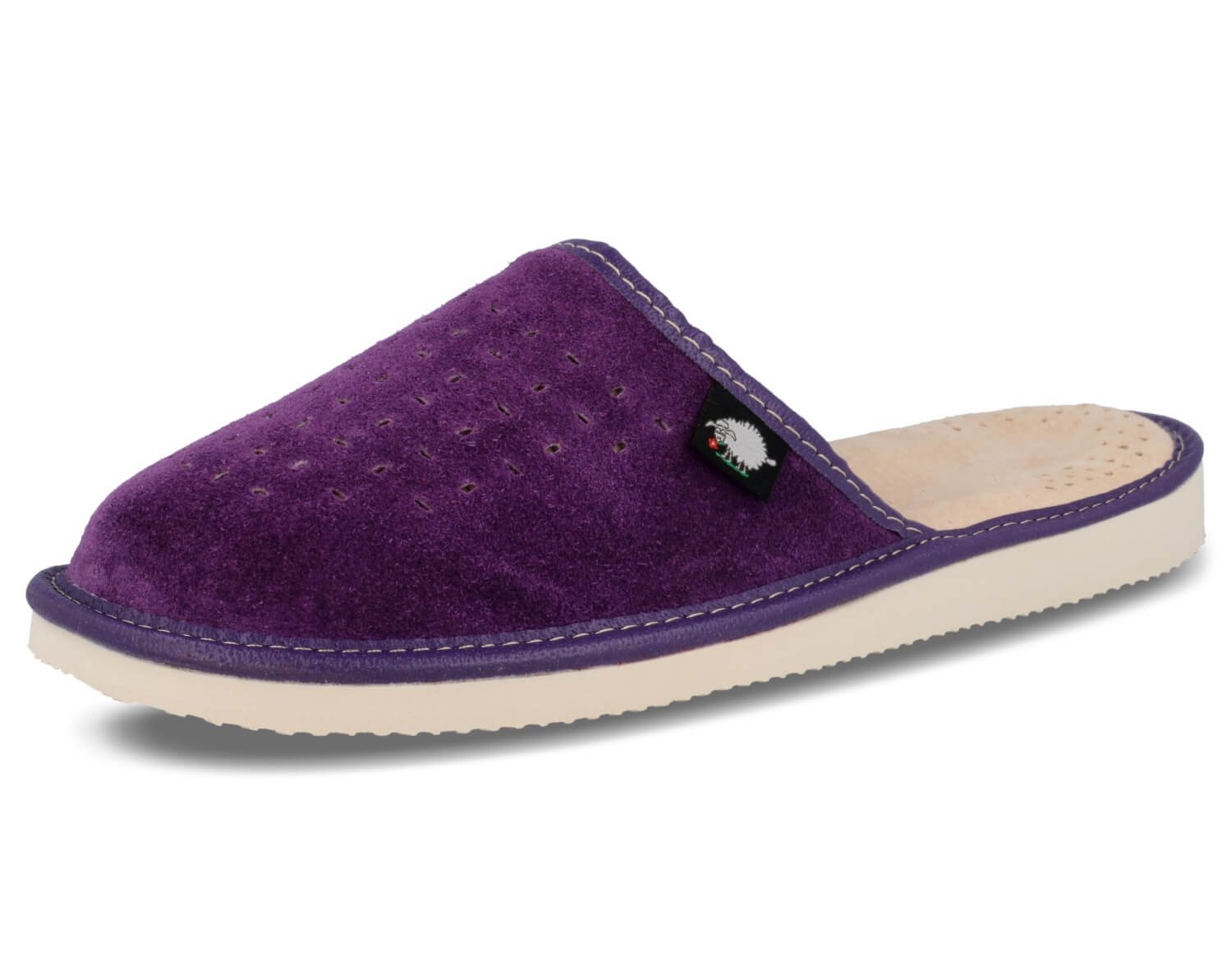 Suede Womens Slippers with Orthopeadic Insole, Size 4,5,6,7,8 UK (6 UK/39 EU, Purple)