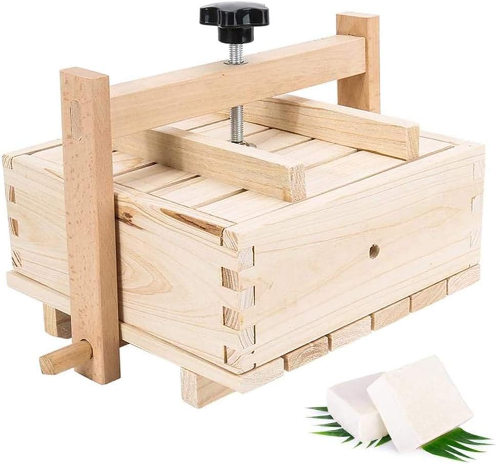 BSTiltion Wooden Tofu Maker Kit, 13 * 13 * 9.5cm Food Tofu Press Tofu