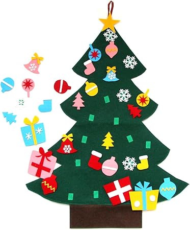 Albero Di Natale Con Fotografie Appese.Newborn Home Albero Di Natale Feltro 3 Con Ornamenti Decorazione Appesa Amazon It Casa E Cucina