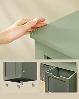 VASAGLE Toy Storage Unit With Wheels Laurel Green 3 Drawers 60 cm High view 5