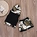 Emmababy Western Baby Boy Clothes Summer Short Sleeve Striped Shirt Letter Print Crewneck Tops Solid Elastic Waist Shorts Set(Camo,0-6 Months)