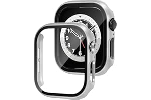 WEHAMU 2-Pack Tempered Glass Case for Apple Watch Series 10 46mm. The Screen Protector for Apple Watch 46mm case is Made of PC Material and 9H Tempered Glass (Starlight)
