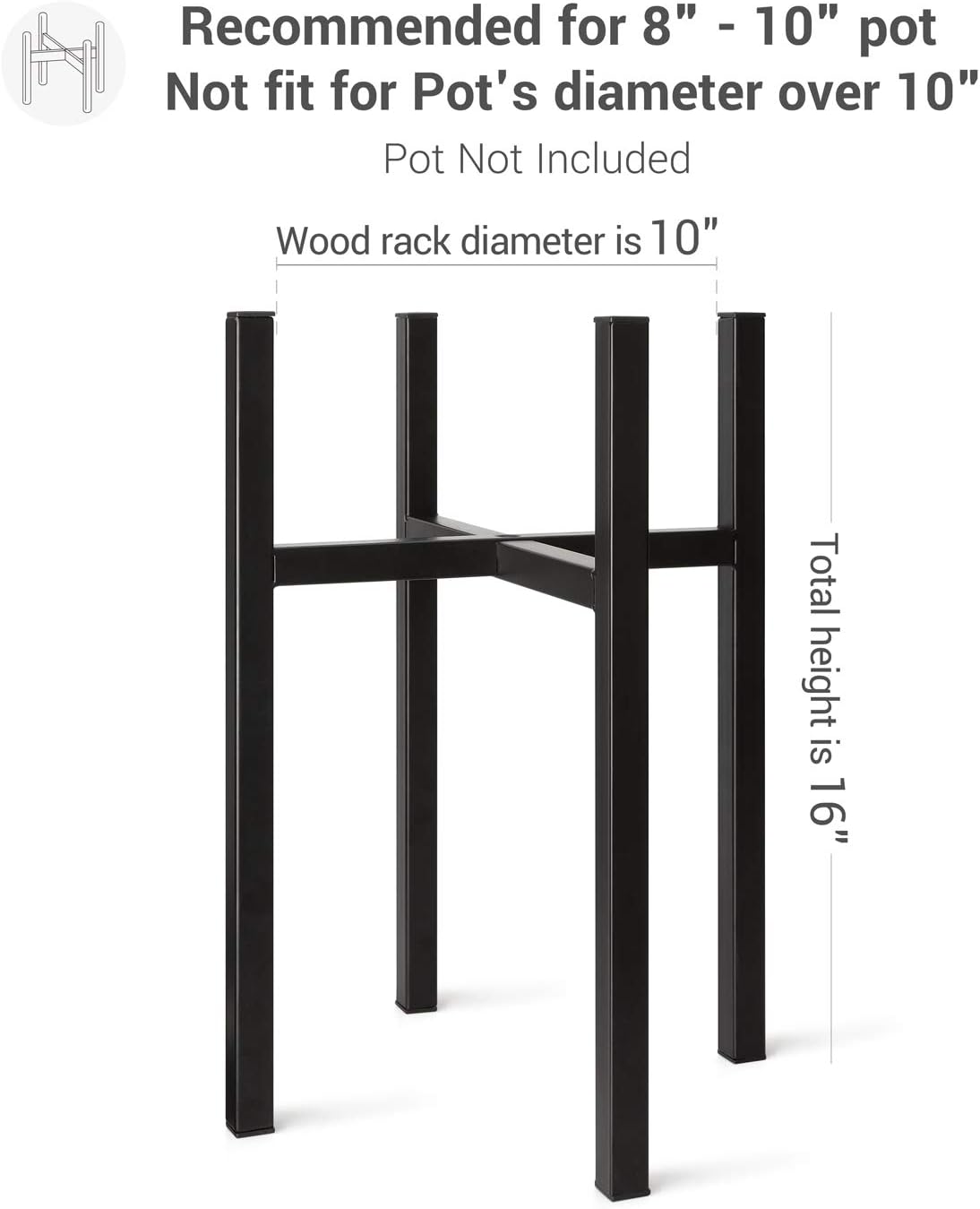 Mkono Plant Stand Mid Century Modern Tall Metal Pot Stand Indoor (Plant Pot Not Included) Flower Potted Plant Holder Plants Display Rack, Fits Up to 10 Inch Planter : Garden & Outdoor