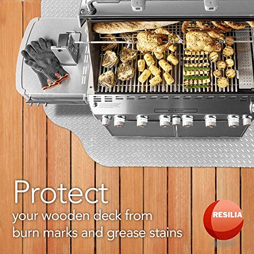 image for Resilia Large Under Grill Mats - Silver, 72 x 48 inches, 12-inch Splat