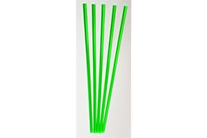 BEST ACRYLICS 5 Pcs 1/4” Diameter x 18” Inch Long Color Green Clear Translucent Fluorescent Acrylic Plexiglass Rods - .25 Dia - 6.35mm