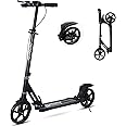Nattork Scooter for Kids 8-12, Teens and Adults- Adjustable Height Folding Kick Scooter with Large Sturdy Wheels for a Smooth Ride, Lightweight, Anti-Shock Suspension