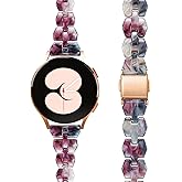 BAIHUIAM Resin Bands Compatible with Galaxy Watch 7/6/5/4/FE Band 40mm 44mm Women, Slim 20mm Band for Galaxy Watch 6/4 Classic 43mm 47mm 42mm 46mm, Colored Flower