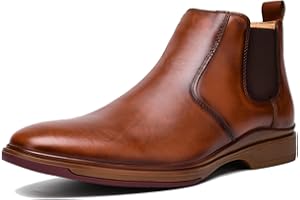 ArcBrothers Men's Chelsea Dress Boots Comfortable Leather Slip On Ankle Boots For Casual & Formal Occasions