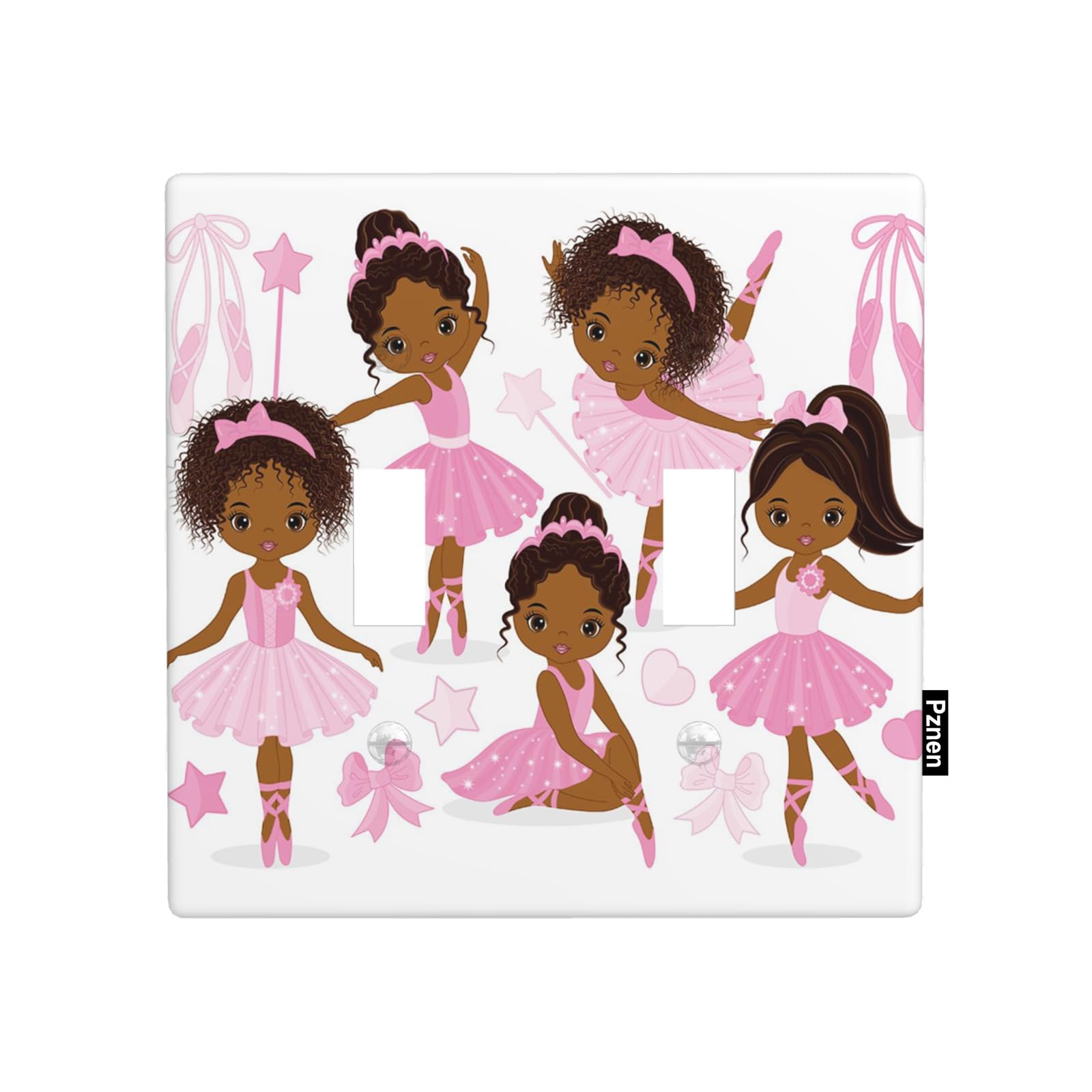 Pznen Dancing Ballerina Double Toggle Switch Covers