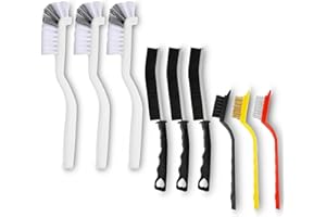 OSHPPKEL 9 Pack Crevice Cleaning Brush Set, Hard Bristle Detail Brush Set for Deep Cleaning Kitchen, Bathroom, Grout, Sink, Bottle, Blender, Corners, Tight Spaces