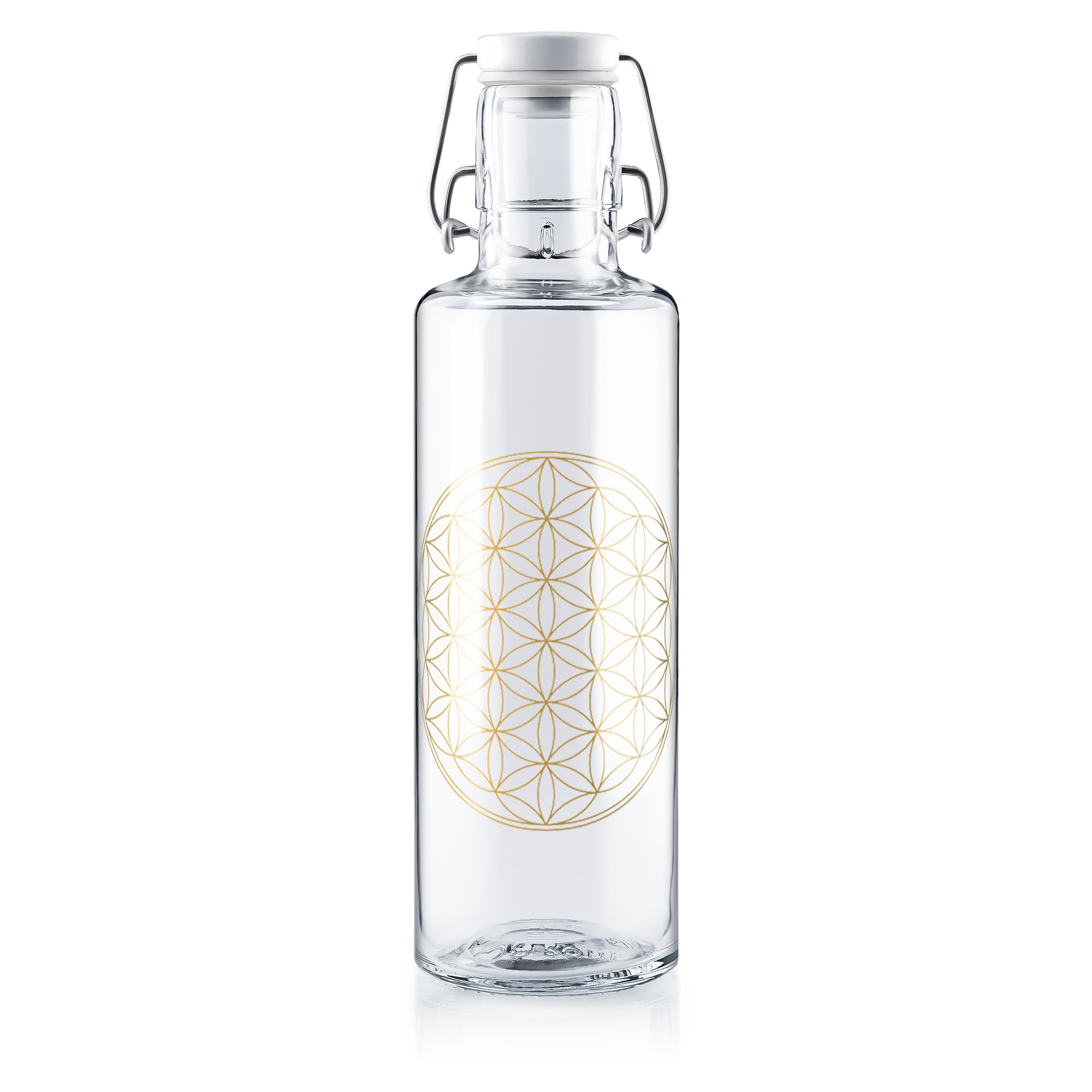 soulbottles 0,6l • Flower of life • drinking bottle made from glass • vegan, plasticfree, sustainable
